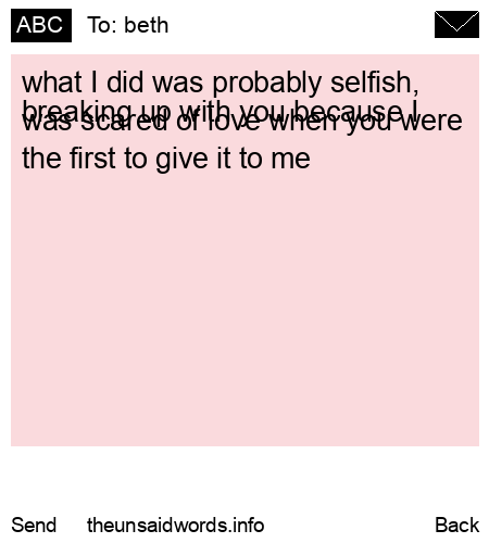 unsent message to beth