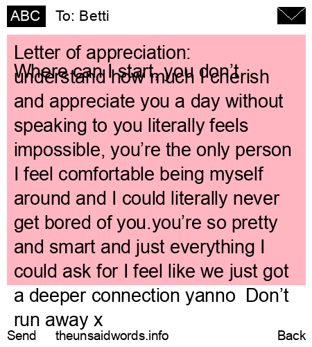 unsent message to Betti