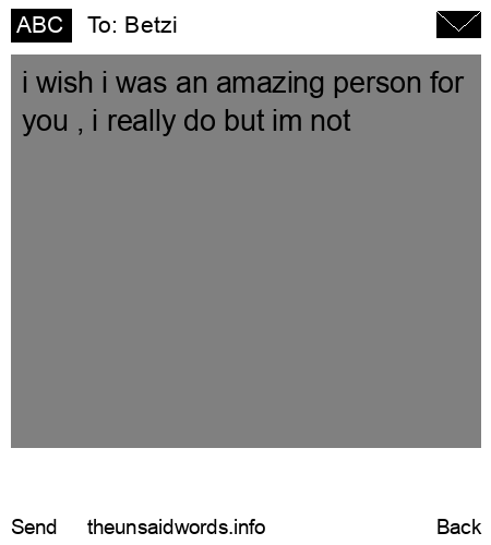 unsent message to Betzi