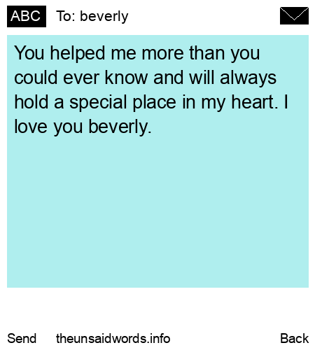 unsent message to beverly