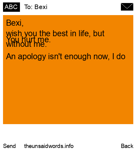unsent message to Bexi