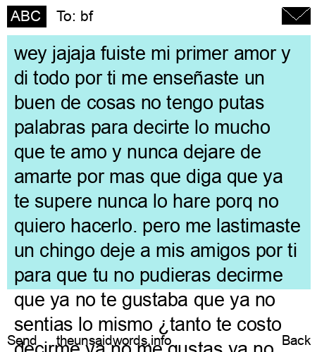 unsent message to bf