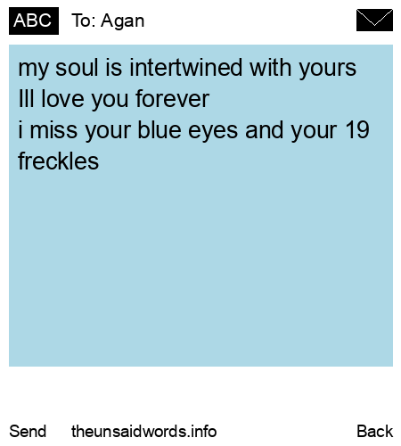 unsent message to Agan