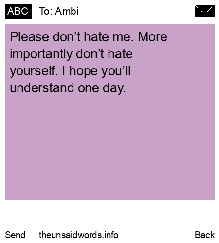 unsent message to Ambi