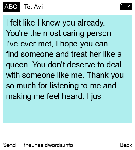 unsent message to Avi