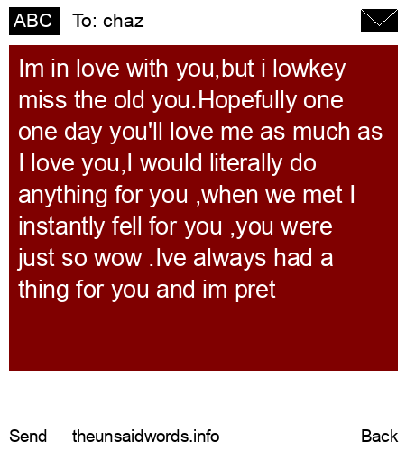 unsent message to chaz