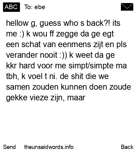 unsent message to ebe