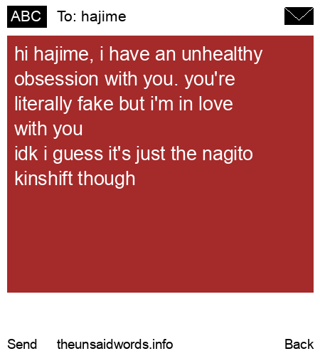 unsent message to hajime