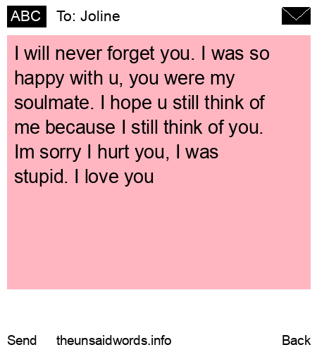 unsent message to Joline