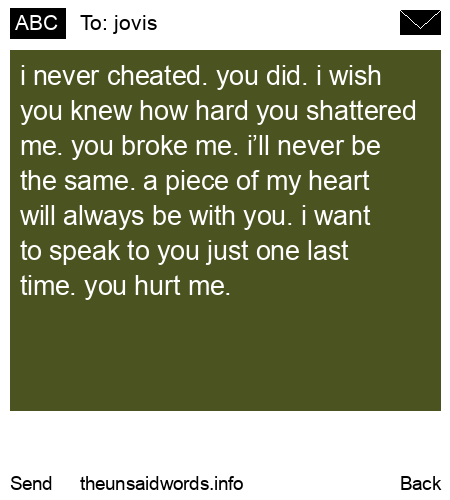 unsent message to jovis