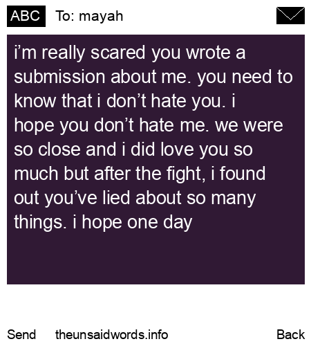 unsent message to mayah