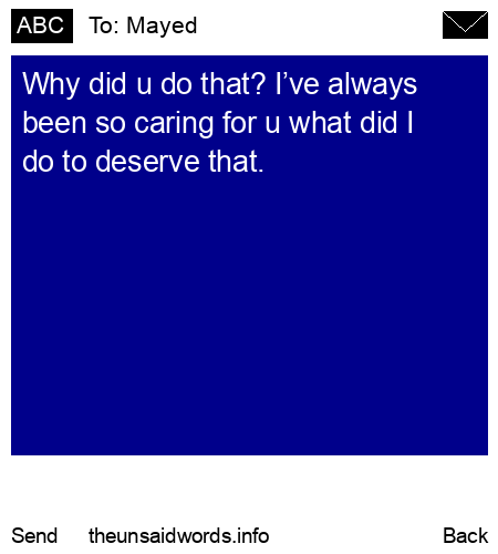 unsent message to Mayed