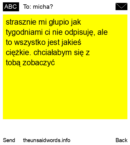 unsent message to micha?