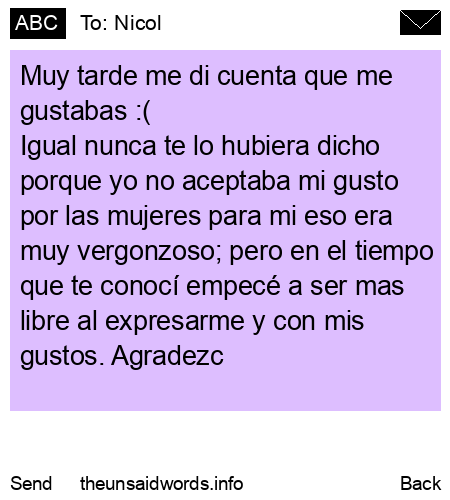 unsent message to Nicol