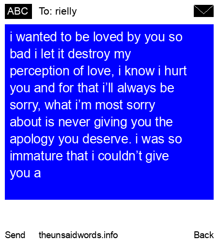 unsent message to rielly