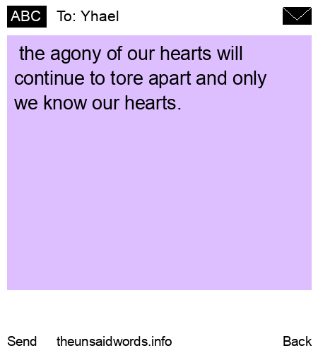 unsent message to Yhael