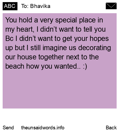 unsent message to Bhavika