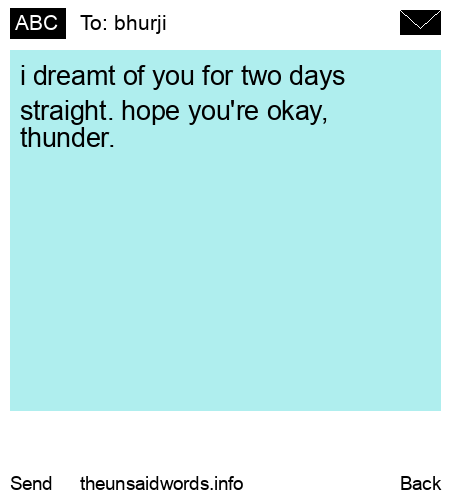 unsent message to bhurji