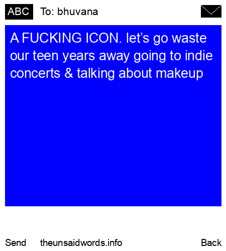 unsent message to bhuvana