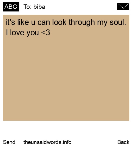 unsent message to biba