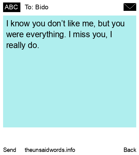 unsent message to Bido