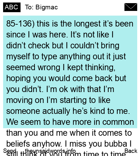 unsent message to Bigmac