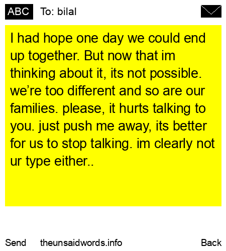 unsent message to bilal