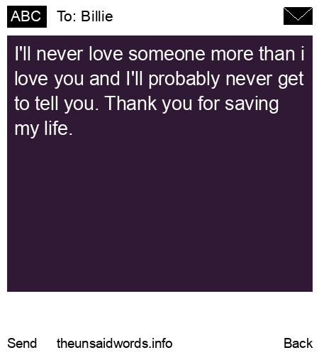 unsent message to Billie