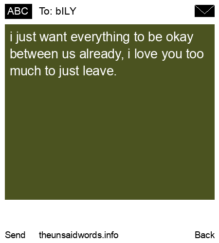 unsent message to bILY