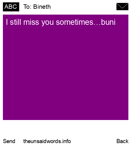 unsent message to Bineth 