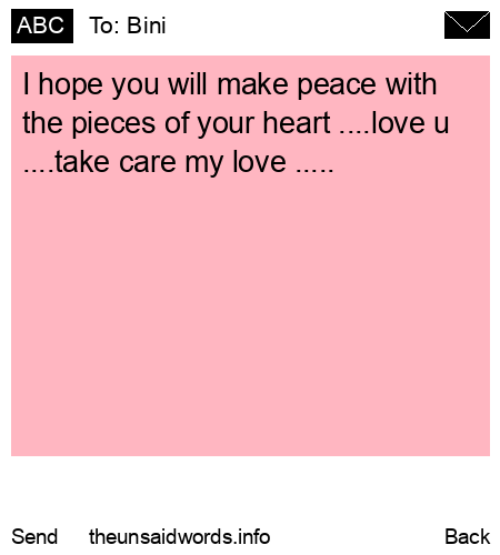 unsent message to Bini