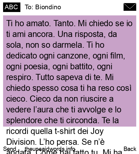unsent message to Biondino