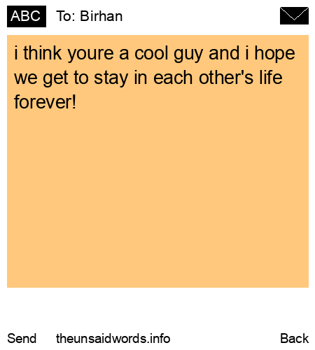 unsent message to Birhan