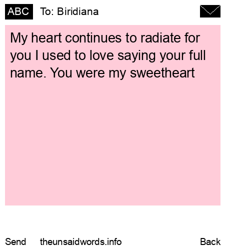 unsent message to Biridiana 