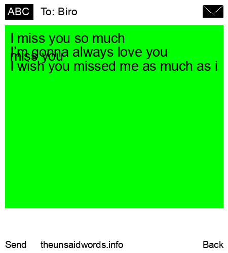 unsent message to Biro