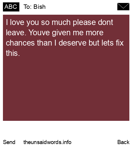 unsent message to Bish