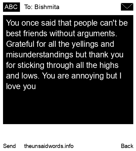 unsent message to Bishmita