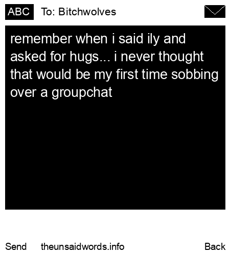 unsent message to Bitchwolves