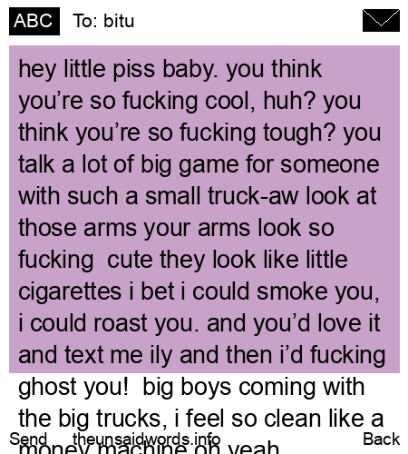 unsent message to bitu