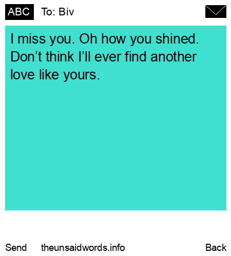 unsent message to Biv