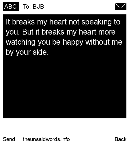 unsent message to BJB