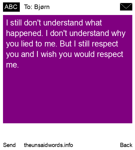 unsent message to Bjørn