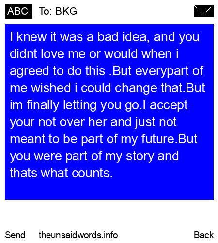 unsent message to BKG
