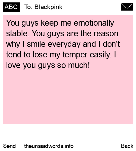 unsent message to Blackpink