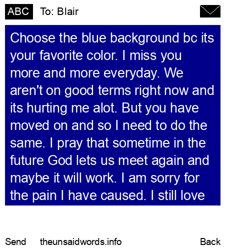 unsent message to Blair