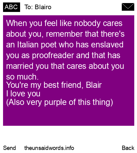unsent message to Blairo