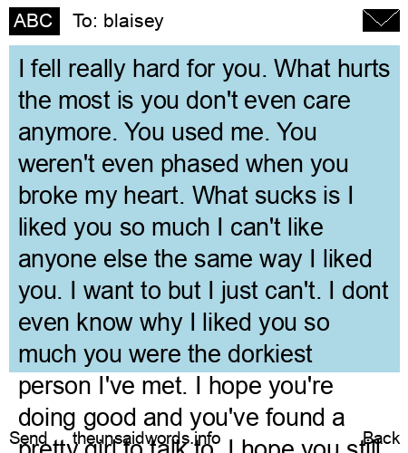 unsent message to blaisey
