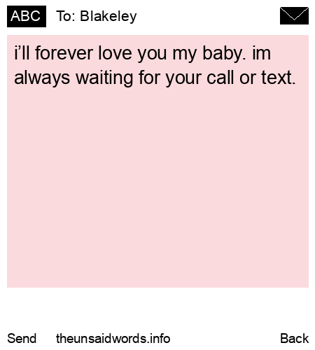 unsent message to Blakeley