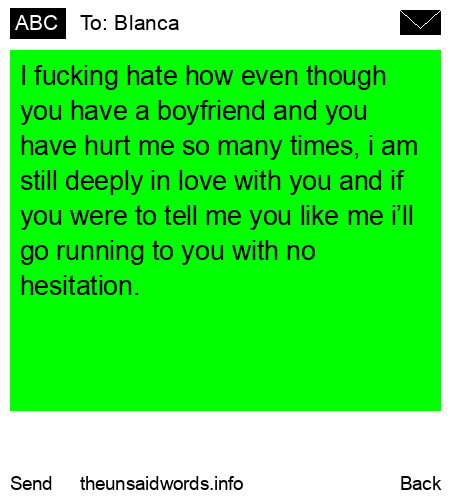 unsent message to Blanca