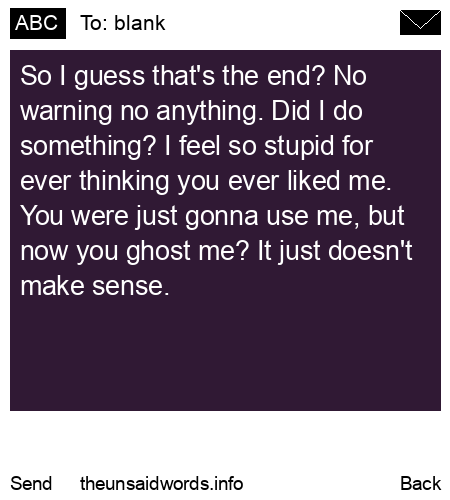 unsent message to blank